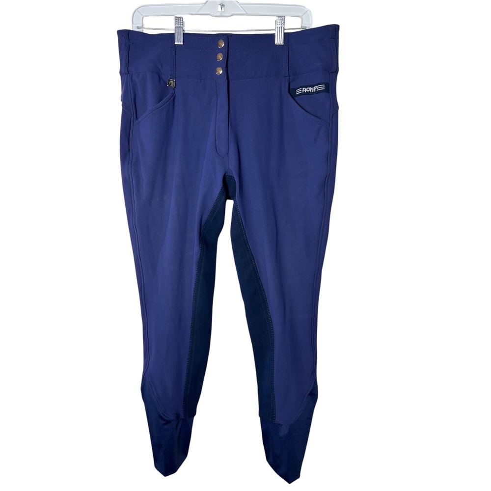 ROMFH women's 34 long champion full seat breeches navy equestrian riding